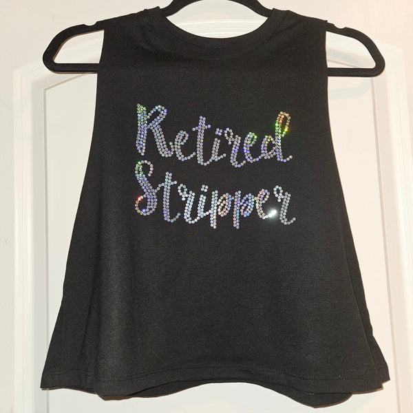 Pre- Order Retired Stripper/ Stripper Faux Rhinestone Cropped Tank