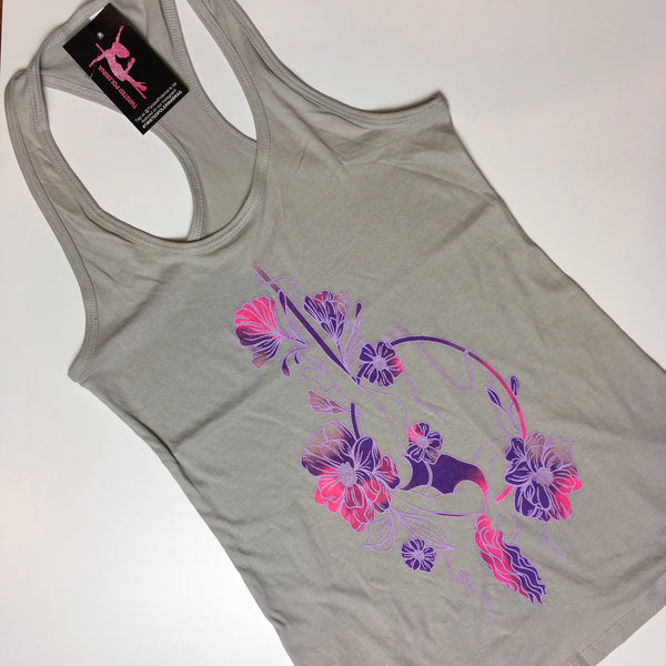 Floral Lyra Tri-Colored Racerback Tank