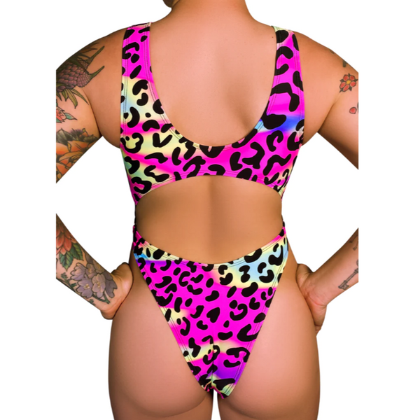Neon Leopard Monokini