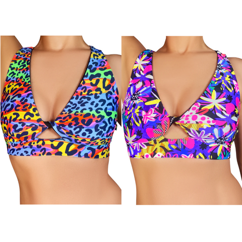 Summer Print Twist Sports Bra