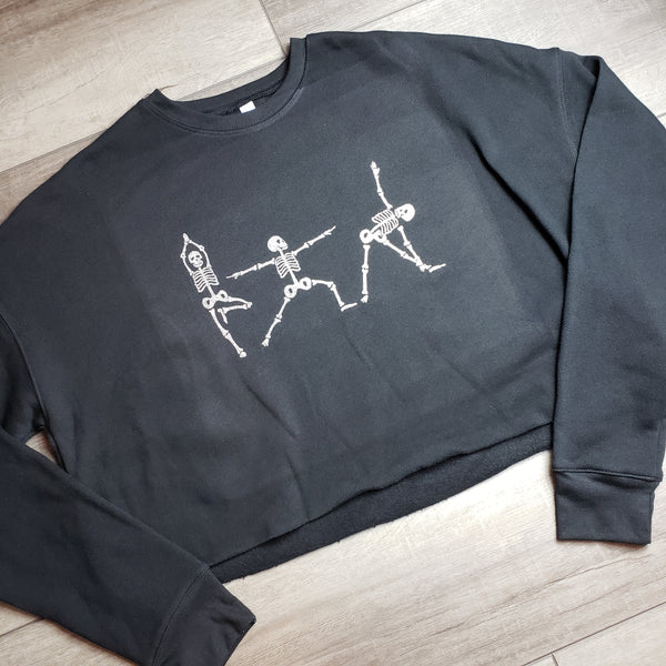 Skeleton Yoga Cropped Sweatshirt