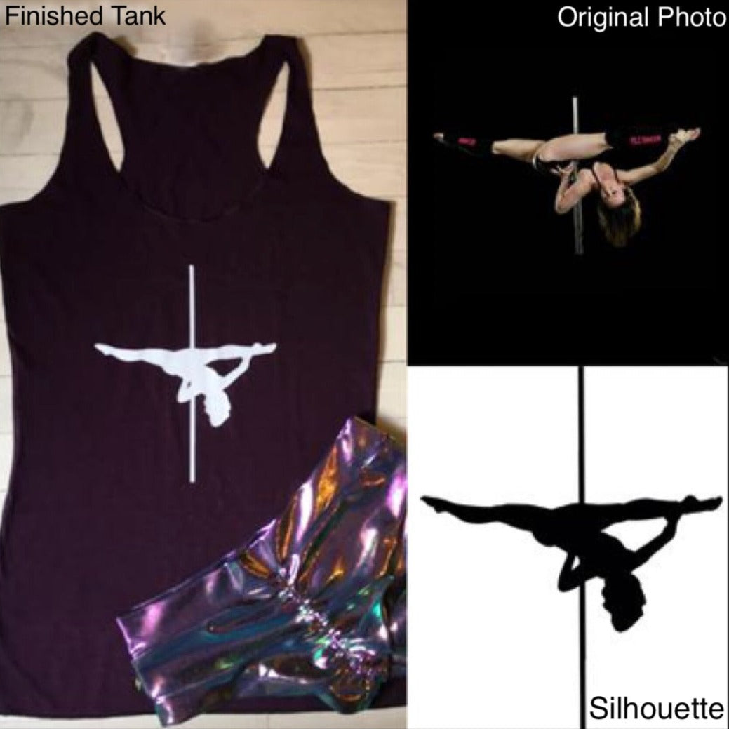 Custom one-of-a-kind silhouette tanks