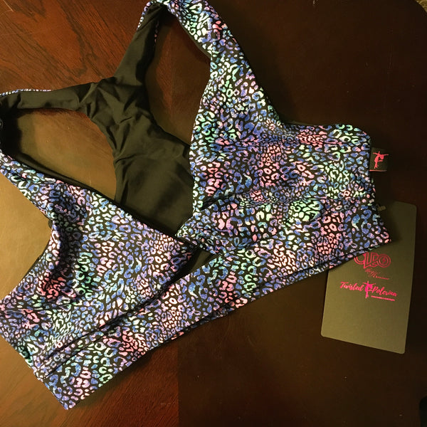 Summer Leopard Twist Sports Bra