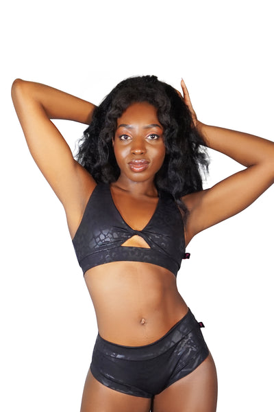 Jungle Patch Twist Sports Bra