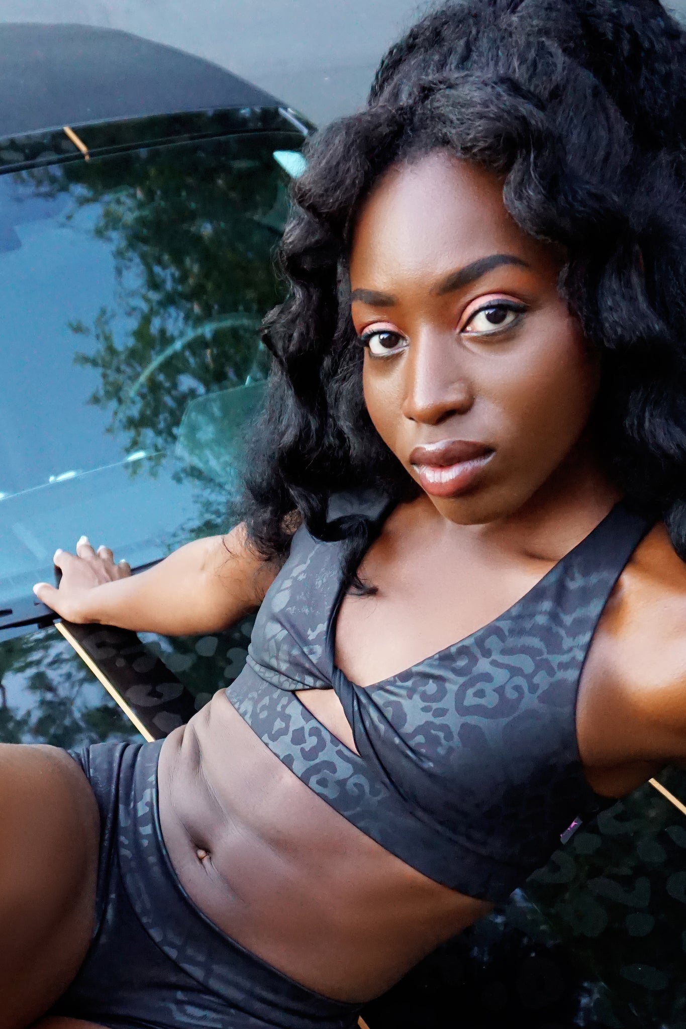 Jungle Patch Twist Sports Bra