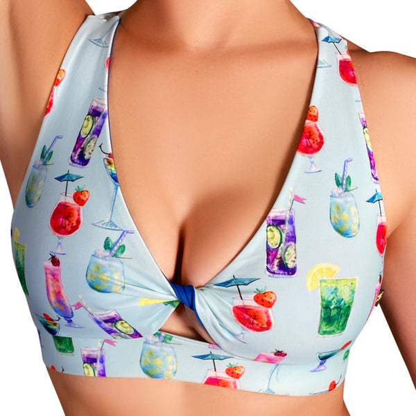 Tropical Cocktails Twist Sports Bra