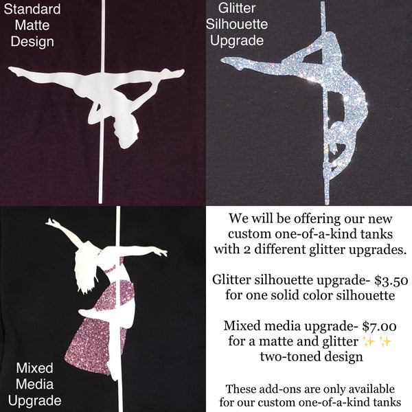 Custom one-of-a-kind silhouette tanks- Glitter Upgrade