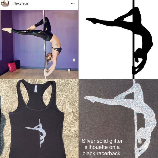 Custom one-of-a-kind silhouette tanks- Glitter Upgrade