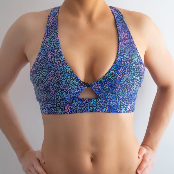 Summer Leopard Twist Sports Bra